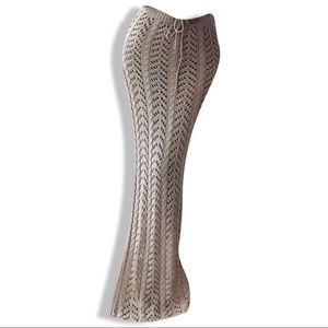 Slit knit nude skirt